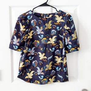 Loft Floral Blouse with Puff Sleeves